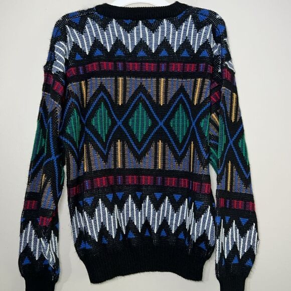 Honeywell & Todd 80s Multicolor Diamond Oversized Sweater - Picture 7 of 9